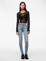 Pieces Dżinsy "Dana" - Skinny fit - w kolorze błękitnym rozmiar: S/L30. Niebieskie jeansy damskie Pieces, z podwyższonym stanem. Za 74.81 zł.