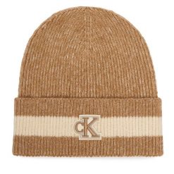 Czapka Calvin Klein. Brązowe czapki zimowe damskie CALVIN KLEIN. Za 209.99 zł.