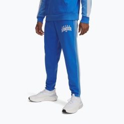 Spodnie treningowe męskie Under Armour Rival Fleece. Niebieskie spodnie sportowe męskie Under Armour. Za 249.99 zł.