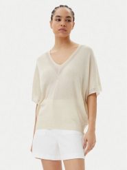 Morgan Bluzka 241-MCHRIS Beżowy Relaxed Fit. Brązowe bluzki damskie Morgan, m, bez wzorów, z wiskozy, bez ramiączek. Za 129.99 zł.