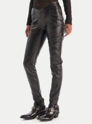 PINKO Spodnie z imitacji skóry Panelle 105375 A2P5 Czarny Slim Fit. Czarne spodnie materiałowe damskie Pinko, bez wzorów, ze skóry. Za 1,169.00 zł.
