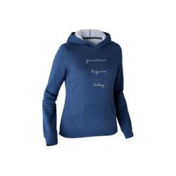 Bluza Gym & Pilates 520 damska. Szare bluzy bez kaptura damskie DOMYOS, xs, bez wzorów, z bawełny, bez ramiączek, bez kaptura. Za 59.99 zł.