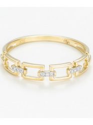 DIAMANTA Złoty pierścionek "Maillage" z diamentami rozmiar: 52. Żółte pierścionki damskie DIAMANTA, z diamentem, złote. Za 800.95 zł.