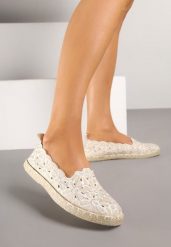Beżowe Ażurowe Espadryle Vices w Kwiatowy Wzór z Plecionki Donavia. Brązowe espadryle damskie Born2be, w ażurowe wzory, bez obcasa, na obcasie. Za 54.99 zł.