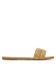 DeeZee Klapki E4366-6 Beżowy. Brązowe klapki damskie DeeZee, bez wzorów, z materiału, bez obcasa. Za 109.99 zł.