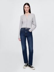 GAP Dżinsy - Straight fit - w kolorze granatowym rozmiar: W31. Niebieskie jeansy damskie GAP, z podwyższonym stanem. Za 159.95 zł.