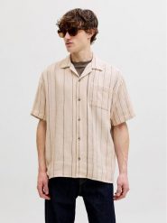 Jack & Jones Koszula Bradley 12290119 Beżowy Regular Fit. Brązowe koszule męskie Jack & Jones, m, bez wzorów, z bawełny, bez kołnierzyka, bez ramiączek. Za 159.99 zł.