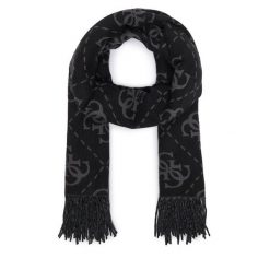 Szalik Guess. Czarne szaliki i kominy damskie Guess, z aplikacjami. Za 234.99 zł.