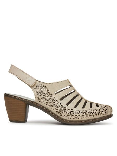 Rieker Sandały CEO-40959-60 Szary. Szare sandały damskie Rieker, bez wzorów, ze skóry, bez obcasa, na obcasie. Za 319.99 zł.