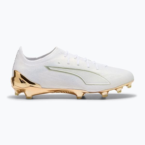 Buty piłkarskie PUMA Ultra 6 Ultimate FG puma white/metallic gold/puma black. Białe buty sportowe na co dzień damskie Puma, bez wzorów, z materiału, do biegania. Za 689.99 zł.