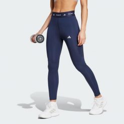 Legginsy TECHFIT 7/8. Niebieskie legginsy damskie Adidas, xs, bez wzorów, z materiału. W wyprzedaży za 180.35 zł.