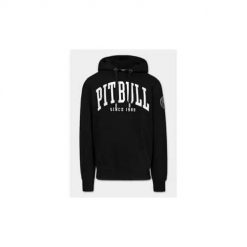 Bluza na co dzień męska Pitbull Norton. Czarne bluzy sportowe męskie PITBULL, z aplikacjami, z bawełny, klasyczne, bez kołnierzyka, bez ramiączek. Za 323.00 zł.