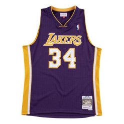 Koszulka Nba Los Angeles Lakers Shaquille O'Neal. Fioletowe t-shirty sportowe męskie Mitchell & Ness, m, z dzianiny, bez ramiączek, do piłki nożnej. Za 542.50 zł.