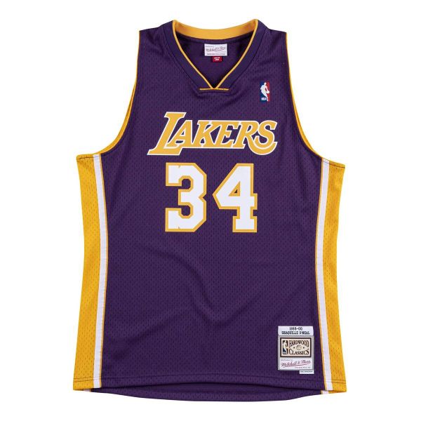Koszulka Nba Los Angeles Lakers Shaquille O'Neal. Fioletowe t-shirty sportowe męskie Mitchell & Ness, m, z dzianiny, bez ramiączek, do piłki nożnej. Za 506.50 zł.