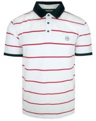 Koszulka Polo, Męska - Pako Jeans - Biała, Czerwone Prążki. Białe koszulki polo męskie Pako Jeans, l, bez wzorów, z bawełny, bez ramiączek. Za 119.00 zł.