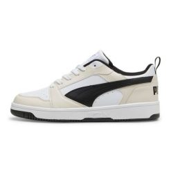 Buty Puma Rebound V6 Low 392328 18 białe. Białe buty sportowe na co dzień damskie bez wzorów, z gumy, do koszykówki. Za 414.66 zł.