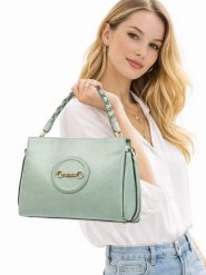 Florence Bags Skórzana torebka "Hoppo" w kolorze zielonym - 32 x 26 x 11 cm rozmiar: onesize. Zielone torebki klasyczne damskie Florence Bags, bez wzorów, z materiału, bez dodatków. Za 382.99 zł.