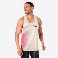 Koszulka do biegania bez rękawów męska Kiprun Proteam. Brązowe t-shirty sportowe męskie KIPRUN, m, z materiału, bez ramiączek, do biegania. Za 199.99 zł.