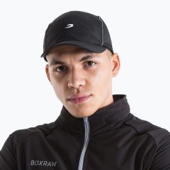 Czapka z daszkiem BOXRAW SMRT-TEC. Czarne czapki męskie BOXRAW, bez wzorów, z materiału. Za 99.99 zł.