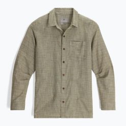 Koszula męska Royal Robbins Hempline Spaced. Zielone koszule męskie ROYAL ROBBINS, m, bez wzorów, bez kołnierzyka, bez ramiączek. Za 349.99 zł.