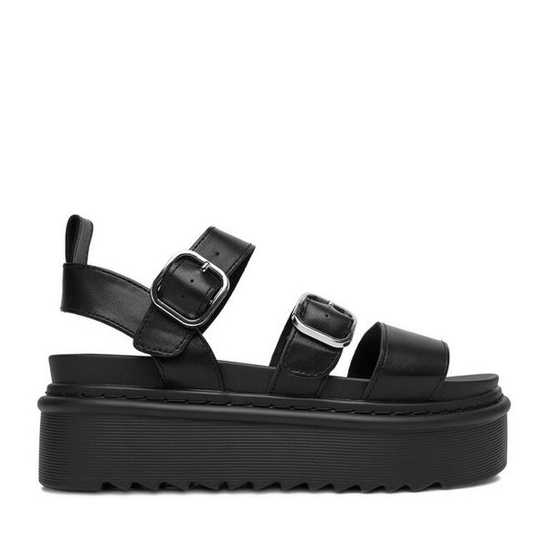 Sandały DeeZee. Czarne sandały damskie DeeZee, bez wzorów, bez obcasa, na płaskiej podeszwie. Za 149.99 zł.