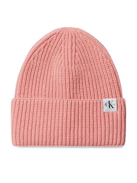 Calvin Klein Jeans Czapka Monogram Rib Beanie IU0IU00440 Różowy. Czerwone czapki dziecięce Calvin Klein Jeans, z jeansu. Za 129.99 zł.