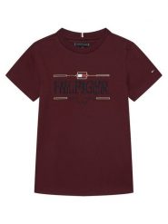 Tommy Hilfiger T-Shirt Icons KB0KB10360 Bordowy Regular Fit. Czerwone t-shirty chłopięce Tommy Hilfiger, bez wzorów, z bawełny, bez ramiączek. Za 209.99 zł.