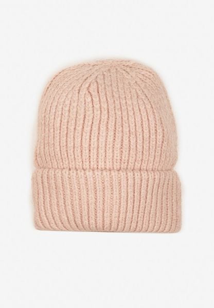 Różowa Czapka Beanie z Wiskozą z Prążkowanego Materiału Ozdobiona Metaliczną Nicią Temitana. Czerwone czapki zimowe damskie Renee, z jeansu. Za 39.99 zł.