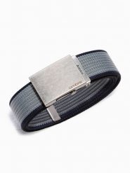 Pasek męski parciany dwukolorowy - szary. Szare paski męskie Ombre Clothing, bez wzorów, z syntetyku. Za 69.99 zł.