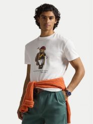 Polo Ralph Lauren T-Shirt 710B16611001 Biały Slim Fit. Białe koszulki polo męskie Polo Ralph Lauren, m, bez wzorów, z bawełny, bez ramiączek. Za 639.99 zł.