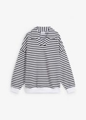 Bluza oversize z dekoltem w serek i kołnierzykiem polo. Szare bluzy bez kaptura damskie bonprix. Za 129.99 zł.