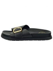 GANT Footwear Skórzane klapki "Mardale" w kolorze czarnym rozmiar: 40. Czarne klapki damskie GANT Footwear, bez wzorów, bez obcasa. Za 156.98 zł.