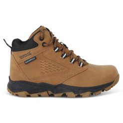 Dziecięce botki z membraną Amble. Brązowe buty zimowe męskie Regatta, ze skóry, bez zapięcia. Za 189.99 zł.