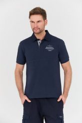 AERONAUTICA MILITARE Granatowa koszulka Polo M.C. Niebieskie koszulki polo męskie AERONAUTICA MILITARE, l, bez wzorów, bez ramiączek. W wyprzedaży za 279.99 zł.