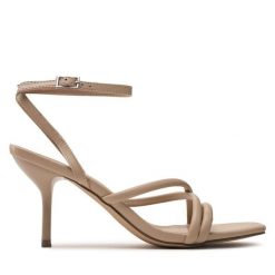 Sandały Jenny Fairy. Brązowe sandały damskie Jenny Fairy, bez wzorów, bez obcasa, na szpilce. Za 149.99 zł.