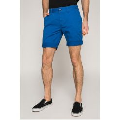 Tommy Jeans - Szorty. Niebieskie szorty męskie Tommy Jeans, z bawełny, bez kołnierzyka. W wyprzedaży za 179.90 zł.