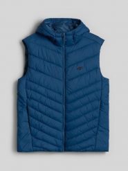 4F Bezrękawnik z wypełnieniem syntetycznym męski - denim L. Niebieskie kamizelki męskie 4f, l, z denimu. Za 229.99 zł.