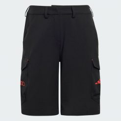 SZORTY AUDI REVOLUT F1 TEAM MECHANICS. Czarne szorty damskie Adidas, bez wzorów, z elastanu, klasyczne, z podwyższonym stanem. Za 349.00 zł.