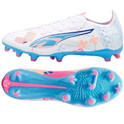 Buty piłkarskie Puma Ultra 5 Match Vol.Up FG/MG 108064-01 białe. Białe buty fitness męskie do piłki nożnej. Za 452.86 zł.