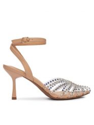 JENNY Sandały R25SS0511 Beżowy. Brązowe sandały damskie Jenny, bez wzorów, ze skóry, bez obcasa, na szpilce. Za 139.99 zł.