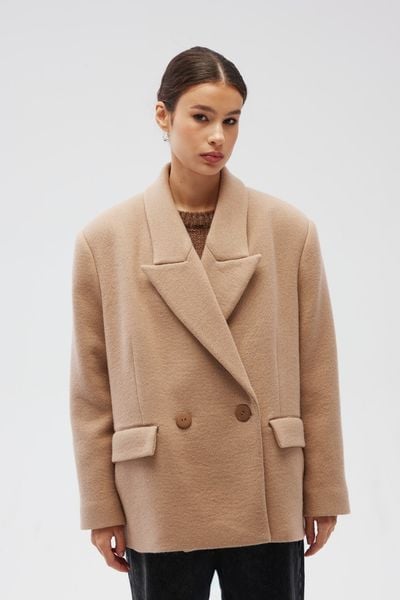 Wełniana marynarka w kolorze CAMEL - BEXLEY. Brązowe marynarki i żakiety damskie Marsala, m, bez wzorów, z elastanu, eleganckie. Za 1,499.90 zł.