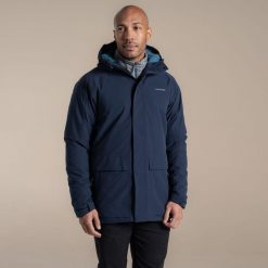 Kurtka wodoodporna z kapturem termiczna Craghoppers Lorton II. Niebieskie kurtki męskie CRAGHOPPERS, bez wzorów, z puchu, sportowe, z kapturem. Za 699.15 zł.
