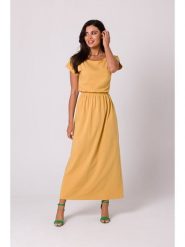 Be Wear Sukienka w kolorze żółtym rozmiar: M. Żółte sukienki damskie Be Wear, m, bez wzorów, z bawełny, bez kołnierzyka, bez ramiączek, maxi. Za 233.87 zł.