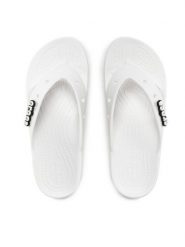 Crocs Japonki Classic Crocs Flip 207713 Biały. Białe klapki damskie Crocs, bez wzorów, z tworzywa sztucznego, bez obcasa. Za 109.99 zł.