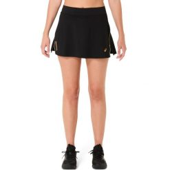 Damskie spódnico-spodenki Asics. Czarne szorty damskie Asics, bez wzorów, z materiału, klasyczne. Za 217.50 zł.