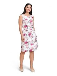 Vera Mont Sukienka w kolorze różowo-kremowym rozmiar: 38. Brązowe sukienki damskie Vera Mont, bez wzorów, bez kołnierzyka, bez ramiączek, midi, kopertowe. Za 252.99 zł.