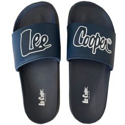Klapki Lee Cooper LCW-24-42-2480LA niebieskie. Niebieskie klapki damskie bez wzorów, z syntetyku, bez obcasa. Za 128.57 zł.