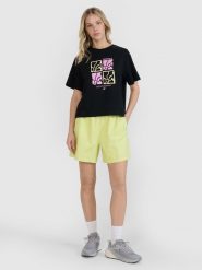 4F Spodenki casual damskie - żólte XXL. Żółte szorty damskie 4f, bez wzorów, z bawełny, casualowe. W wyprzedaży za 59.99 zł.