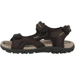 Sandały GEOX U SANDAL STRADA D Brązowy. Brązowe sandały męskie Geox, z materiału, bez zapięcia. Za 317.99 zł.