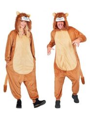 Carnival Party Kombinezon kostiumowy "Lion" w kolorze jasnobrązowo-beżowym rozmiar: S/M. Brązowe kombinezony damskie Carnival Party, m, bez wzorów, bez kołnierzyka, bez ramiączek, krótkie. Za 130.99 zł.